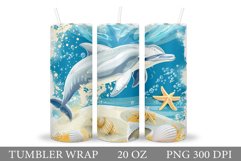 Dolphin Tumbler Design. Dolphin Tumbler Sublimation Product Image 1