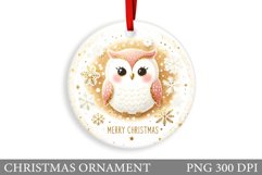 Christmas Owl Christmas Ornament. Christmas Owl Sublimation Product Image 1