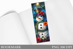 Snowman Bookmark Sublimation. Christmas Bookmark Design Product Image 1