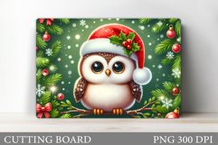 Christmas Owl Cutting Board. Christmas Cutting Board Product Image 1