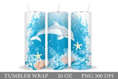 Dolphin Tumbler Design. Sea Tumbler Sublimation Product Image 1