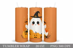 Cute Ghost Tumbler Sublimation. Ghost Halloween Tumbler Product Image 1
