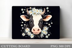 Cute Cow Cutting Board Design. Cutting Board Sublimation Product Image 1