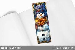 Cute Snowman Bookmark. Christmas Bookmark Sublimation Product Image 1