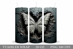 3D Butterflies Sublimation. Butterfly Tumbler Sublimation Product Image 1