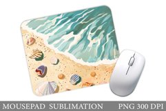 Sea Mouse Pad Sublimation. Seashell Mouse Pad Design Product Image 1