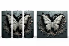 3D Butterflies Sublimation. Butterfly Tumbler Sublimation Product Image 2