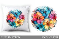 Floral Sublimation. Flowers Pillow Sublimation Product Image 1