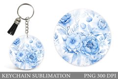 Flowers Keychain Design. Round Keychain Flowers Product Image 1