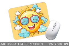 Cute Sun Mouse Pad Design. Positive Sun Mouse Pad Product Image 1