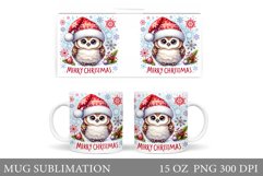 Christmas Owl Mug Design. Christmas Mug Sublimation Product Image 1