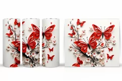 Butterflies Sublimation. Butterfly Tumbler Sublimation Product Image 2