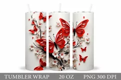 Butterflies Sublimation. Butterfly Tumbler Sublimation Product Image 1