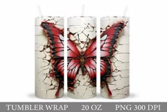 Butterflies Sublimation. Butterfly Tumbler Sublimation Product Image 1
