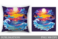 3D Sea Pillow Sublimation. Sea Pillow Design Product Image 1