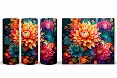 Flowers Tumbler Wrap Design. Sublimation Tumbler Flowers Product Image 2