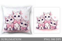 Cute Cat Sublimation. Cute Cat Pillow Sublimation Product Image 1