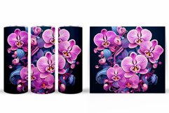 Orchid Tumbler Design. Flowers Tumbler Sublimation Product Image 2