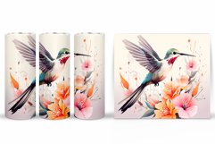 Hummingbird Tumbler Sublimation. Bird Flowers Tumbler Product Image 2
