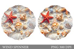 Sea Wind Spinner Sublimation. 3D Seashell Wind Spinner Product Image 1