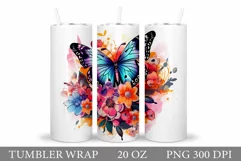 Butterfly Sublimation. Butterfly Tumbler Sublimation Product Image 1