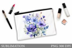 Flowers Makeup Bag Design. Floral Makeup Pouch Sublimation Product Image 1