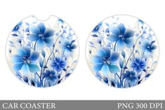 Flowers Car Coaster Design. Flowers Car Coaster Sublimation Product Image 1