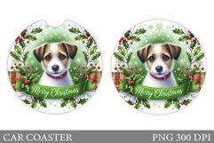 Cute Dog Car Coaster. Cute Dog Coaster Sublimation Product Image 1