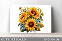 Sunflowers Cutting Board. Flowers Kitchen Cutting Board Product Image 1