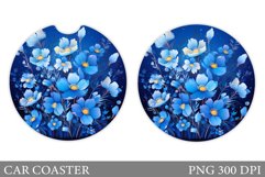 Flowers Car Coaster Design. Wildflowers Sublimation Product Image 1