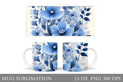 Flowers Mug Wrap Design. Wildflowers Mug Sublimation Product Image 1
