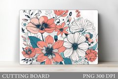 Flowers Cutting Board. Floral Cutting Board Design Product Image 1