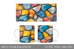 3D Stones Mug Design. 3D Stones Mug Wrap Sublimation Product Image 1