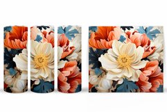 Flowers Tumbler Wrap Design. Sublimation Tumbler Flowers Product Image 2