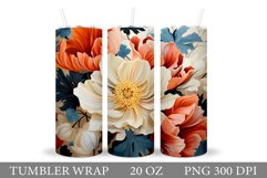 Flowers Tumbler Wrap Design. Sublimation Tumbler Flowers Product Image 1