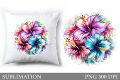 Floral Sublimation. Flowers Pillow Sublimation Product Image 1