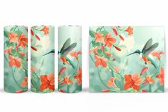 Hummingbird Tumbler Sublimation. Bird Flowers Tumbler Product Image 2