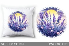 Lavender Sublimation. Flowers Pillow Sublimation Product Image 1