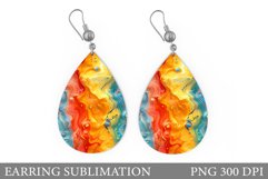Abstract Teardrop Earring. Abstract Earring Sublimation Product Image 1
