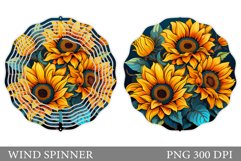 Sunflowers Wind Spinner Design. Summer Wind Spinner Template Product Image 1