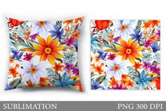 Flowers Sublimation. Wildflowers Pillow Sublimation Product Image 1