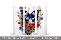 Butterflies Sublimation. Butterfly Tumbler Sublimation Product Image 1