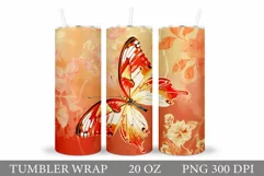 Butterflies Sublimation. Butterfly Tumbler Sublimation Product Image 1