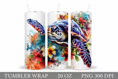 Turtle Tumbler Wrap Design. Turtle Tumbler Wrap Sublimation Product Image 1