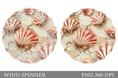 3D Seashell Wind Spinner. Sea Wind Spinner Sublimation Product Image 1