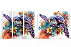 Turtle Tumbler Wrap Design. Turtle Tumbler Wrap Sublimation Product Image 2