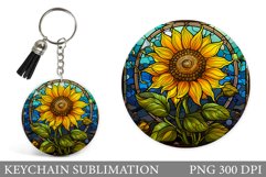 Sunflowers Keychain Sublimation. Sunflowers Sublimation Product Image 1