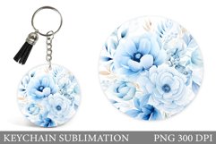 Flowers Keychain Design. Round Keychain Flowers Product Image 1