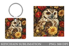 Owl Keychain Design. Owl Sublimation Product Image 1