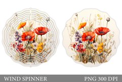 Flowers Wind Spinner Design. Wildflowers Wind Spinner Product Image 1